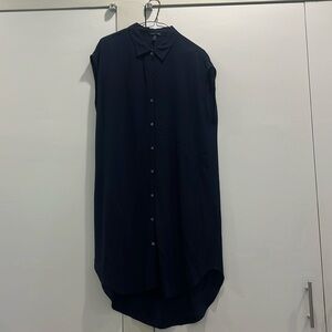 Eileen Fisher navy silk tunic